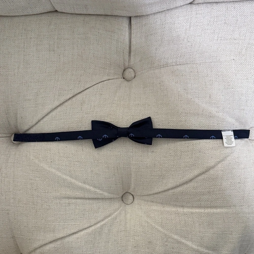 Janie and Jack Navy Blue Anchor Bow Tie